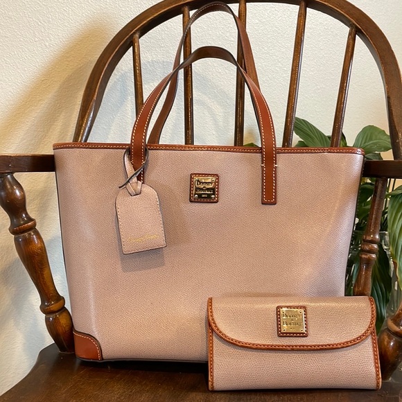Dooney & Bourke Handbags - Dooney & Bourke Bundle Tan Shoulder Bag and Wallet, with Dust Bag.